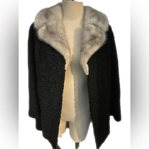 Vintage Curly Lamb and Mink Jacket